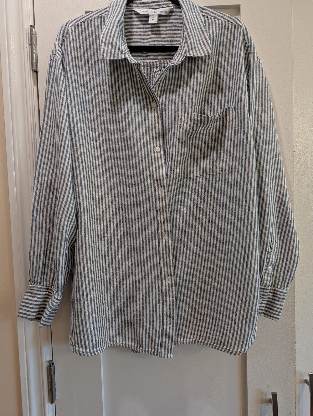 Linen Blend "Boyfriend Shirt", XL